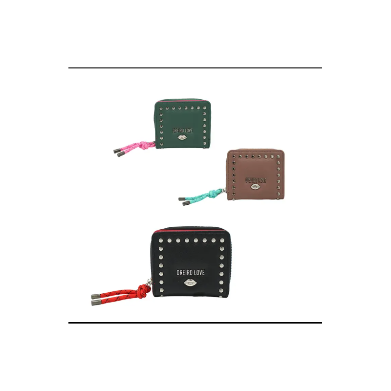 Billetera con tachas Oreiro Love